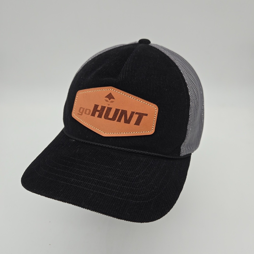 Richardson Go Hunt Snapback Hat Baseball Cap Gray Black Micro Corduroy Outdoor